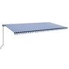 vidaXL Toldo manual 6 x 3,5 m Rayas Azul y Blanca 100% Poli&eacute;ster