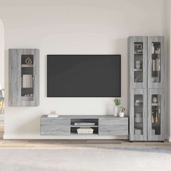 vidaXL Conjunto de mueble de TV con caj&oacute;n FLORIN Gris Sonoma