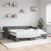 vidaXL Sof&aacute; cama nido con colch&oacute;n tela gris oscuro 90x190 cm