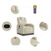 vidaXL Sill&oacute;n reclinable de masaje de pie cuero artificial color crema