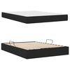 vidaXL Cama con almacenamiento y colch&oacute;n Negro 140 x 190 cm Poli&eacute;ster