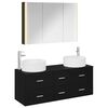 vidaXL Juego de muebles de ba&ntilde;o 4 uds. Roble Negro