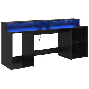 vidaXL Escritorio Roble negro 200 x 55 x 91 cm Madera de ingenier&iacute;a