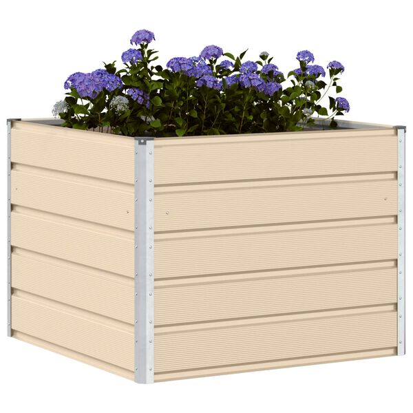 vidaXL Jardinera Marfil 100 x 100 x 75 cm Acero