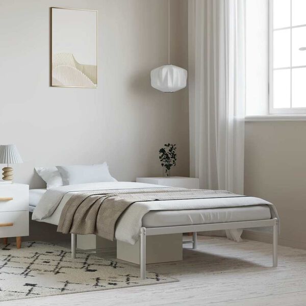 vidaXL Estructura de cama sin colchón metal blanco 100x190 cm
