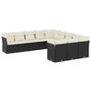 vidaXL Set de sof&aacute;s de jard&iacute;n 11 pzas y cojines rat&aacute;n sint&eacute;tico negro