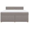 vidaXL Cama box spring con colch&oacute;n tela gris taupe 180x200 cm