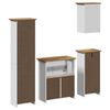 vidaXL Juego muebles ba&ntilde;o BODO 4pzas madera maciza pino blanco marr&oacute;n