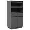 vidaXL Aparador alto de madera maciza de pino gris 60x40x116,5 cm