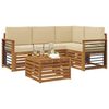 vidaXL Conjunto de sof&aacute;s de exterior con coj&iacute;n 5 pcs Natural y Beige