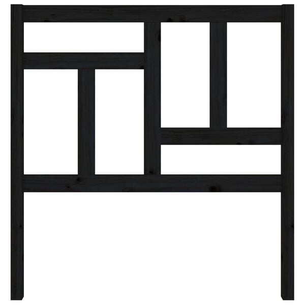 vidaXL Cabecero de cama madera maciza de pino negro 95,5x4x100 cm