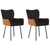 vidaXL Sillas de comedor 2 unidades cuero sint&eacute;tico y tela negro