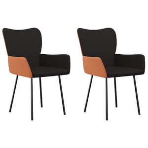 vidaXL Sillas de comedor 2 unidades cuero sint&eacute;tico y tela negro