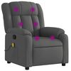vidaXL Sill&oacute;n reclinable de masaje con tapicer&iacute;a gris oscuro