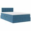vidaXL Cama con almacenamiento Azul 120 x 190 cm Terciopelo