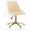 vidaXL Sillas de comedor giratorias 4 unidades terciopelo color crema