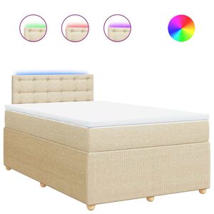 vidaXL Cama box spring con colch&oacute;n tela color crema 120x190 cm