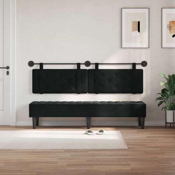 vidaXL Cabecera Colgante Negro 170 x 55 x 5 cm Terciopelo