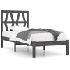 vidaXL Estructura de cama individual sin colch&oacute;n madera maciza gris