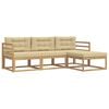 vidaXL Conjunto de sof&aacute;s de exterior 4 uds. y Beige Poli&eacute;ster