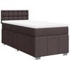 vidaXL Cama box spring con colch&oacute;n tela marr&oacute;n oscuro 90x200 cm