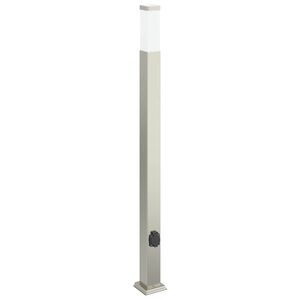 vidaXL Baliza de luz con toma de corriente, 110 cm, acero inoxidable, IP44