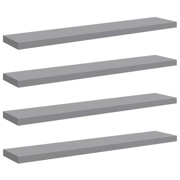 vidaXL Estantes flotantes pared 4 MDF gris 120x23,5x3,8 cm