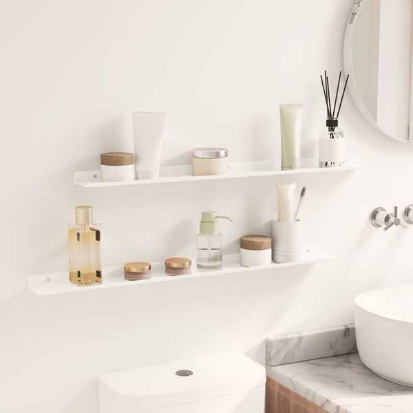 vidaXL Estante flotante 2 pcs 80 x 9 x 2,5 cm Acero