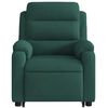vidaXL Sill&oacute;n reclinable de masaje elevable terciopelo verde oscuro
