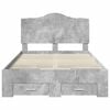 vidaXL Estructura de cama con cabecera Gris Concreto 120 x 190 cm