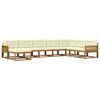 vidaXL Conjunto de sof&aacute;s de exterior con coj&iacute;n 8 pcs Natural y Crema