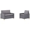 vidaXL Juego de Sof&aacute; 2 pcs Gris Claro Poli&eacute;ster