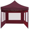 vidaXL Carpa plegable profesional y paredes aluminio rojo tinto 6x3m