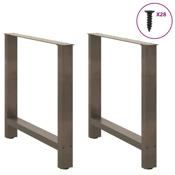 vidaXL Patas para mesa de comedor de acero natural (2 unidades, 80 x 72-73 cm)