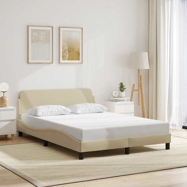 vidaXL Estructura de cama Dover tela crema 120x200 cm