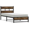 vidaXL Estructura de cama sin colch&oacute;n metal roble ahumado 75x190 cm