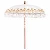 vidaXL Parasol Balin&eacute;s 215 x 215 x 260 cm Algod&oacute;n Redondo Crema