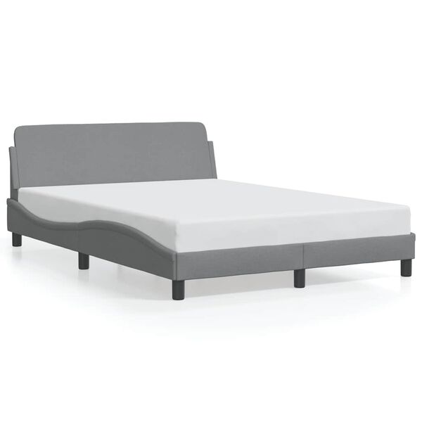 vidaXL Estructura de cama Dover tela gris claro 140x190 cm