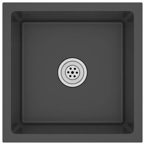 vidaXL Fregadero hecho a mano acero inoxidable negro