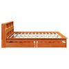 vidaXL Cama con estanter&iacute;a sin colch&oacute;n madera maciza marr&oacute;n 200x200 cm