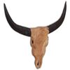 vidaXL Escultura de cr&aacute;neo de toro de pared de teca 69x6x60 cm