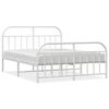 vidaXL Estructura cama sin colch&oacute;n con estribo metal blanco 140x190 cm