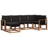 vidaXL Conjunto de sof&aacute;s de exterior 6 uds. Natural y negro