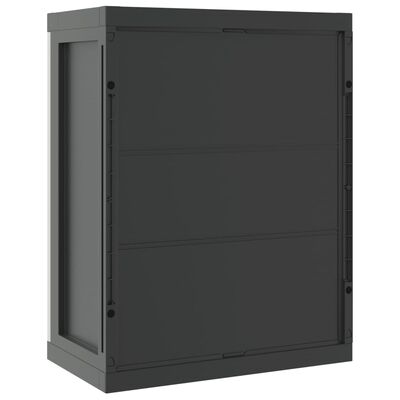 vidaXL Armario de almacenaje exterior PP negro 97x37x85 cm