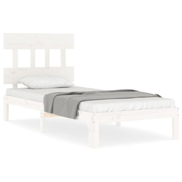 vidaXL Estructura cama sin colch&oacute;n madera maciza pino blanca 100x200cm