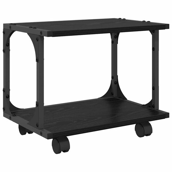 vidaXL Soporte para Impresora Roble Negro 41 x 28 x 33.5 cm