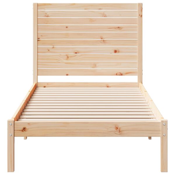 vidaXL Cama extralarga sin colch&oacute;n madera maciza 100x210 cm