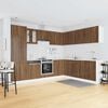 vidaXL Mueble cocina Porto roble marr&oacute;n 14 pzas madera contrachapada
