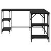 vidaXL Escritorio Roble Negro 139 x 139 x 75 cm Madera contrachapada