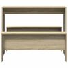 vidaXL Mesa y bancos de comedor 3 pzas madera ingenier&iacute;a roble Sonoma